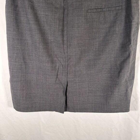 Banana Republic Skirt Women's 12P Petite Grey Woven in Italy Side Zip Work - Picture 7 of 10